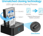 ineo USB 3.1 Gen1 to SATA 2.5" or 3.5 inch SSD/HDD Docking Station (Clone Docking)