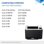 CLT-K407S Black Toner Cartridge 1-Pack Replacement for Samsung CLT-K407S for CLX-3180, CLX-3186, CLX-3185N, CLX-3185FW, CLX-318x Series; CLP-321, CLP-326, CLP-320N, CLP-325W, CLP-32x Series Printer