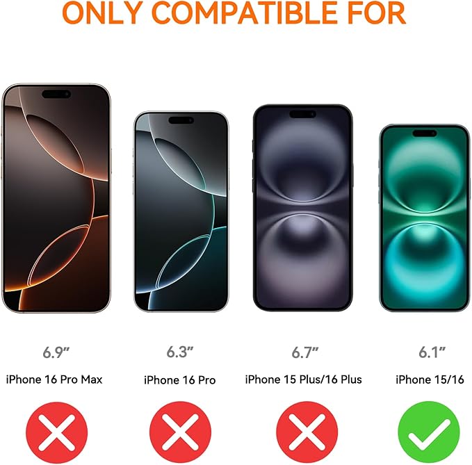 4 Pack Anti Blue Light Screen Protector for iPhone 16,iPhone15 [6.1inch] with Installation Frame,9H+ Anti Blue Light Tempered Glass, Anti-Scratch, Case Friendly