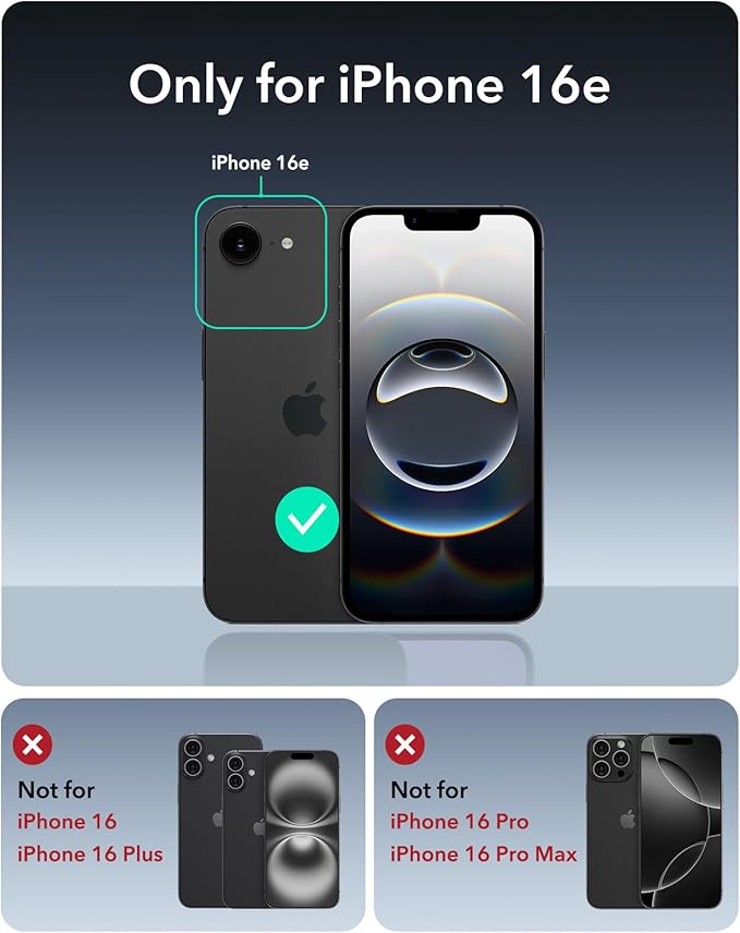 ESR for iPhone 16e Case, Compatible with MagSafe, Shockproof Military-Grade Protection, Magnetic Phone Case for iPhone 16e, Classic Hybrid Case,Clear