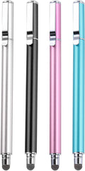 MECCANIXITY 4pcs Stylus Pens for Touch Screens Universal Capacitive Stylus Pencil Sensitivity for Phone Tablet Touch Screen Device,Black Pink Silver Blue