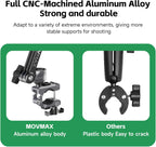 MOVMAX Blade Arm Bike Motorcycle Handlebar Mount Stabilizer, Camera Clamp Mount Shock Absorber for DJI Osmo Pocket 3, Insta 360, GoPro Hero Cameras w Ball Head, Pocket 3 Accessories