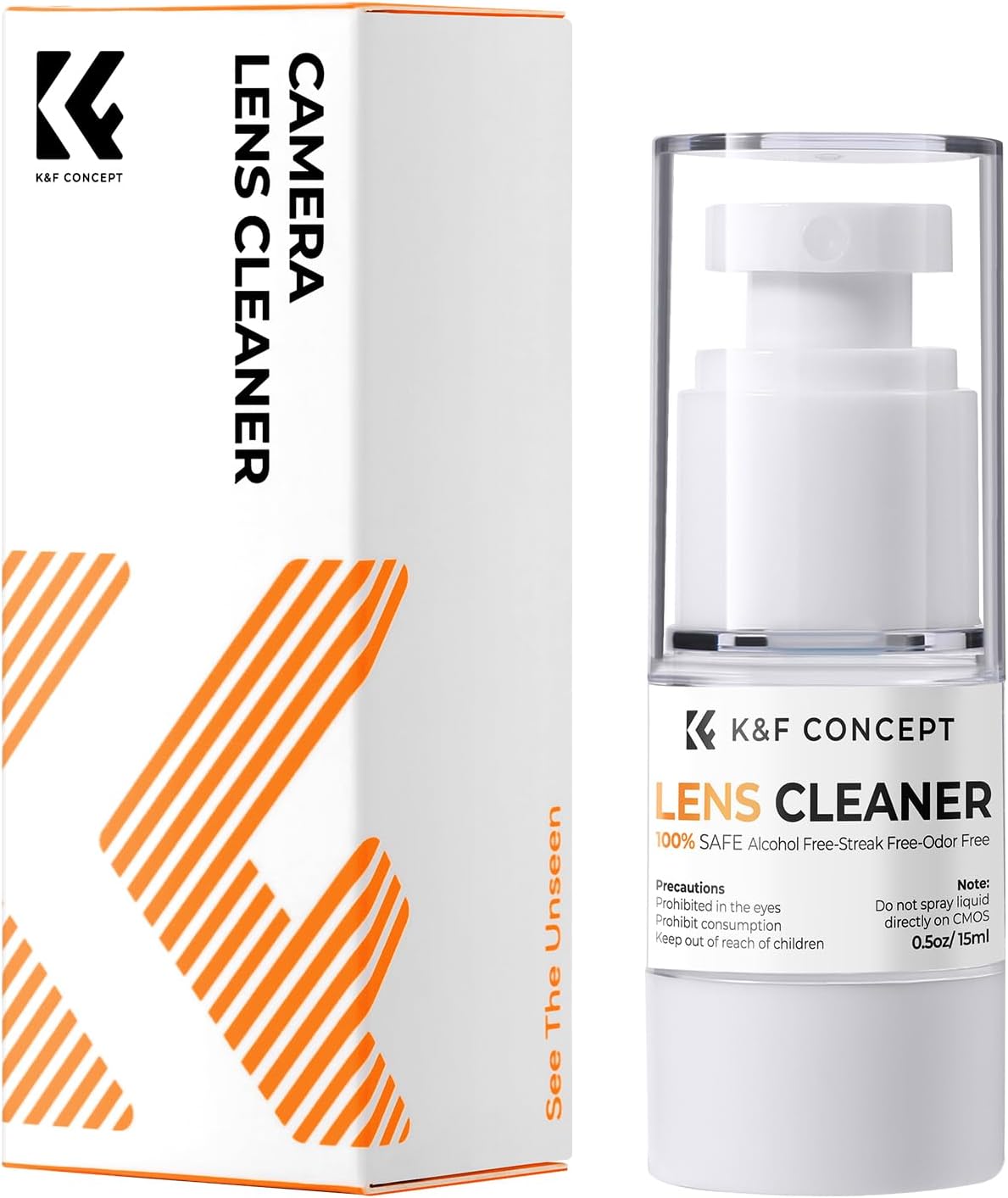 K&F CONCEPT Spray and Microfiber Lens Cleaner Care Kit, Non-Flammable Camera Lens Cleaner and Digital Sensor Cleaning Solution,for Coated Lenses, Binoculars, Scopes, Cameras, and Glasses