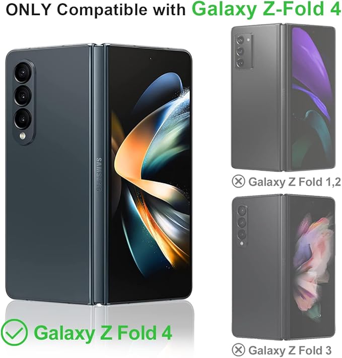 KEZiHOME for Samsung Galaxy Z Fold 4 Case, Genuine Leather Wallet Case [RFID Blocking] with Card Holder Flip Kickstand Magnetic Cover Compatible with Samsung Z Fold 4 5G (Purple/Brown)