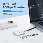 500GB Magnetic External SSD,2000MB/s Type-C USB 3.2 Gen 2x2 Portable SSD,Ultra-Slim External Hard Drive,4K ProRes Recording & Store,External Solid State Drive for iPhone15/16/Android/PC/Mac -PS2005