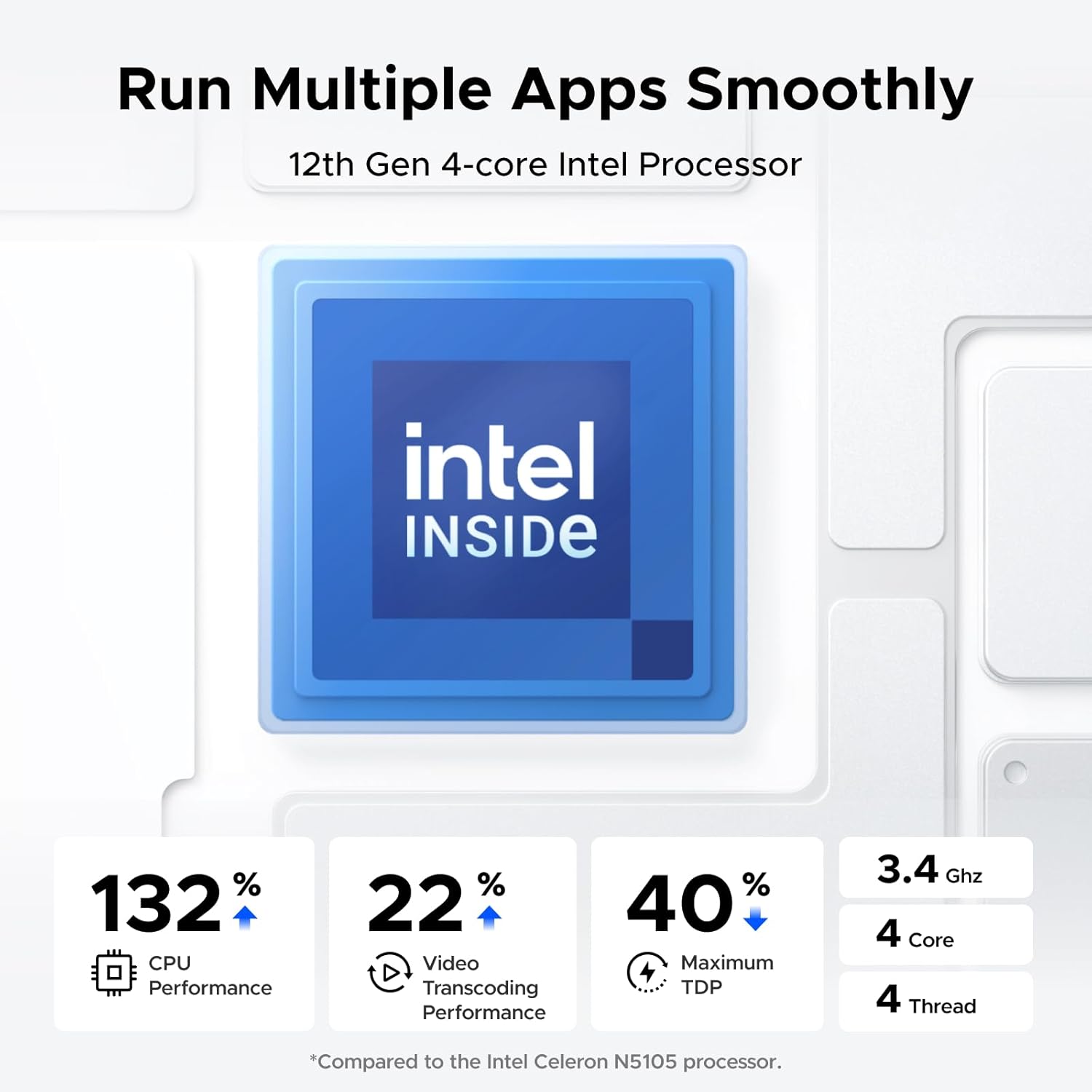 UGREEN NASync DXP4800 4-Bay Desktop NAS, Intel N100 Quad-core CPU, 8GB DDR5 RAM, 32G eMMC, 2X 2.5GbE, 2X M.2 NVMe Slots, 4K HDMI, Network Attached Storage (Diskless)