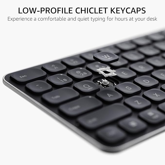 Rapoo 9010M Multi-Device Keyboard and Mouse Combo, 2.4GHz/Bluetooth 5.0/4.0 Wireless Keyboard & Mouse Set for Windows/Mac/Linux/Chrome, Support 4 Devices, Low-Profile Silent Click, Battery Powered