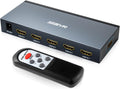 HDMI Switch SGEYR 5x1 HDMI Switcher 5 in 1 Out Multiple HDMI HUB 5 Port Box with IR Remote Control HDMI 1.4 HDCP 1.4 Support 4K@30Hz Ultra HD 3D 2160P 1080P(Grey)