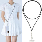 cell phone lanyard Detachable Phone Chain Strap Leather 2-in-1 anti theft phone strap
