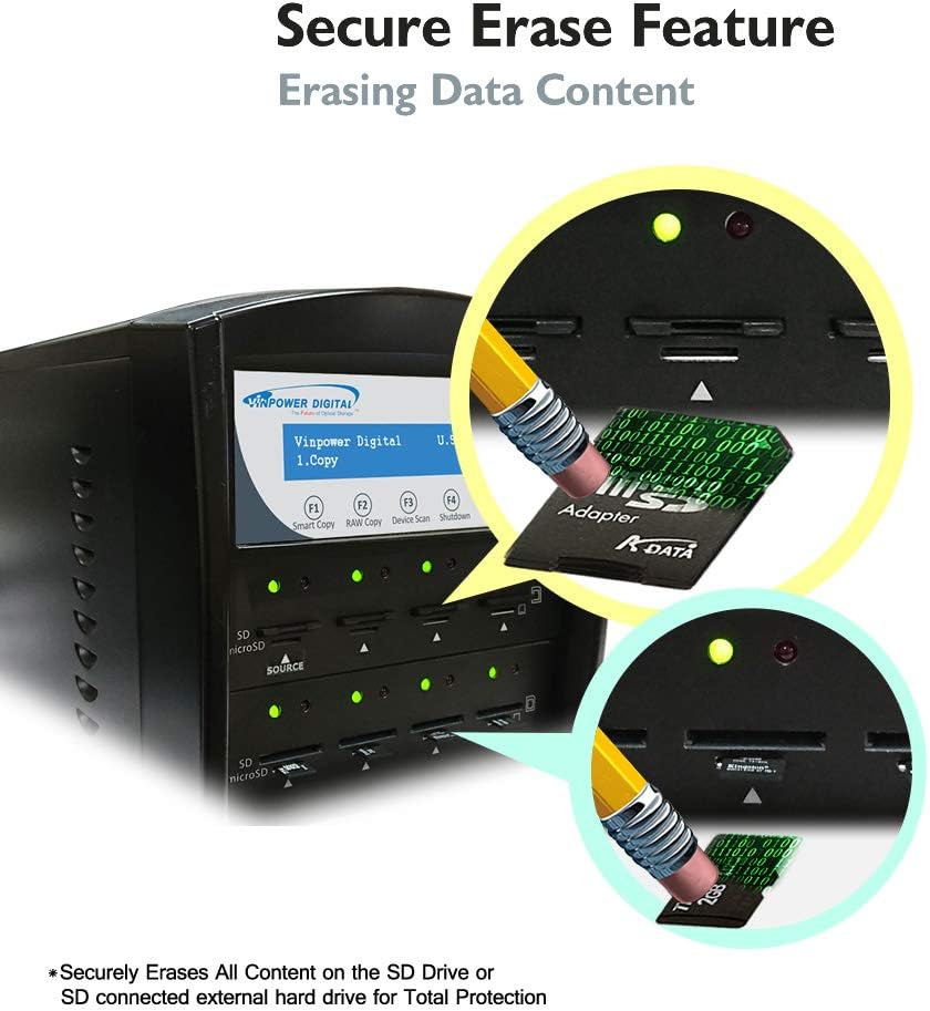 Vinpower Digital SDShark Standalone 55 Target SD & MicroSD Memory Card Readers Copier Duplicator
