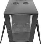 15U Server Cabinet Wall Mount Rack Enclosure with Caster Wheels 2 Server Fans Locking Glass Door Removable Side Panels 19" Network Cabinet 15-18.5" Installation Depth Heavy-Duty Frame (32INCH, 15U)