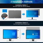 [2 Pack] Easges 23.8 Inch Computer Privacy Screen Filter for 16:9 Aspect Ratio, Eye Protection, Anti-Glare, Anti-Blue Light Computer Monitor Privacy Filter, Removable Anti-Scratch 23.8" Protector Film