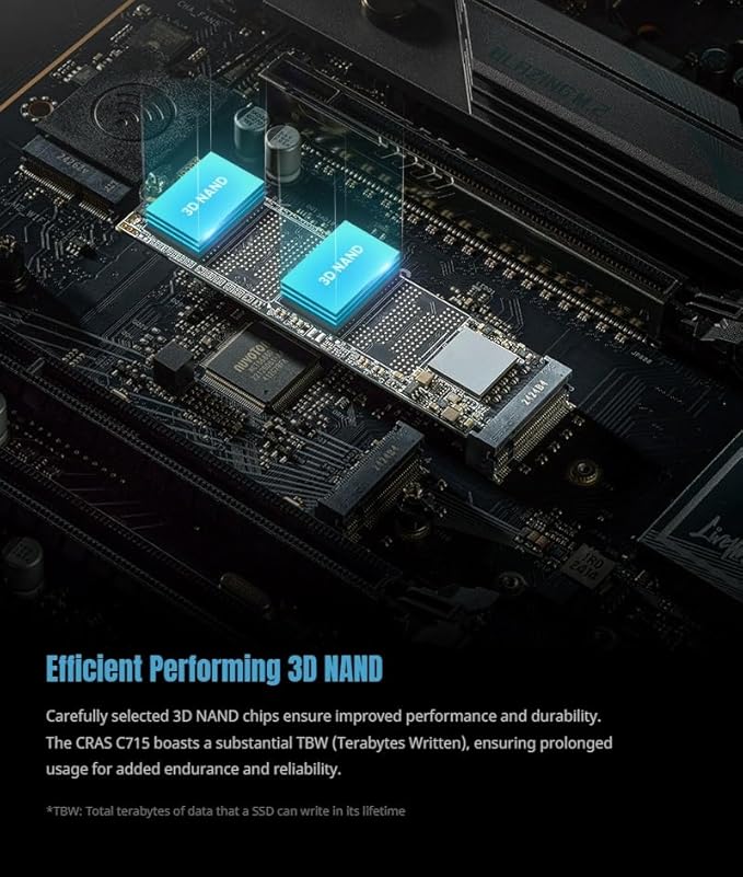 KLEVV CRAS C715 1TB M.2 2280 NVMe PCIe Gen3x4 Laptop & Desktop, up to 3200MB/s (K01TBM2SP0-C7T)