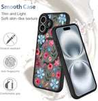 AIGOMARA Magnetic Case for iPhone 16 Plus [Compatible with MagSafe] Cute Pink Blue Flower Floral Pattern Soft TPU Bumper Hard PC Back Anti-Fall Shockproof Protective Slim Cover for Women Girls