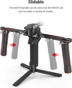 SMALLRIG Dual Handle Handgrip for DJI RS 4 /RS 4 Pro/RS 3 / RS 3 Pro/RS 2 / RSC 2 Gimbal, Gimbal Handle Grip with NATO Rails, Cold Shoe, 1/4"-20 & 3/8"-16 Threaded Holes