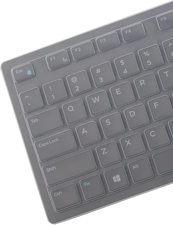 Keyboard Cover Skin for Dell KM636 KB216 KB216t KB216d KB216p Wired & Wireless Keyboard, Dell Optiplex 5250 3050 3240 5460 7450 7050, Dell Inspiron Desktop 24" 27" 5400 5490 7700 7790 3475 3670 3477