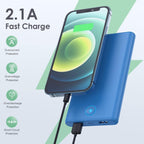 [2 Pack] Portable Charger Power Bank 20000mAh,Ultra Slim Portable Phone Charger with Dual USB Outputs,Backup Charging External Battery Pack Compatible with iPhone 15/14/13/12/11,Android etc-Black+Blue