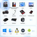 2TB Docking Station External Hard Drive Storage, USB-C Hub + HDD 7-in-1, USB 3.0, SD/TF Card, HDD for Windows, Mac, Android, TV, Phone, Laptop, Desktop, PC