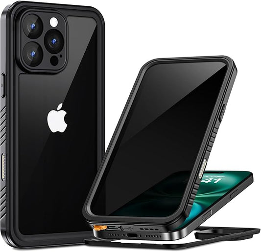Lanhiem for iPhone 16 Pro Privacy Case, Waterproof Dustproof Shockproof Cover for 16 Pro with Privacy Screen Protector, Full Body Protective Phone Case for iPhone 16 Pro - 6.3 inch (Black)