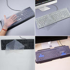 Ultra Thin Desktop PC Silicone Clear Keyboard Cover Skin Protector for 104/107 Keys Standard Desktop Keyboard, Waterproof, Dustproof, Reusable