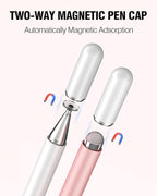 Stylus Pens for Touch Screens, 2 in 1 High Precision Universal Stylus Pen for iPad Compatible with Apple, iPhone, iPad, Android, Samsung Tablets, Phones, 3 Pack-Black,Gold,White