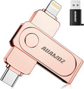 512GB Flash Drive Intended for iPhone, Memory Stick Storage Files Photos Videos Backup, Compatible with iPhone iPad Android PC, Plug and Play, No Application Required (Rose Gold)