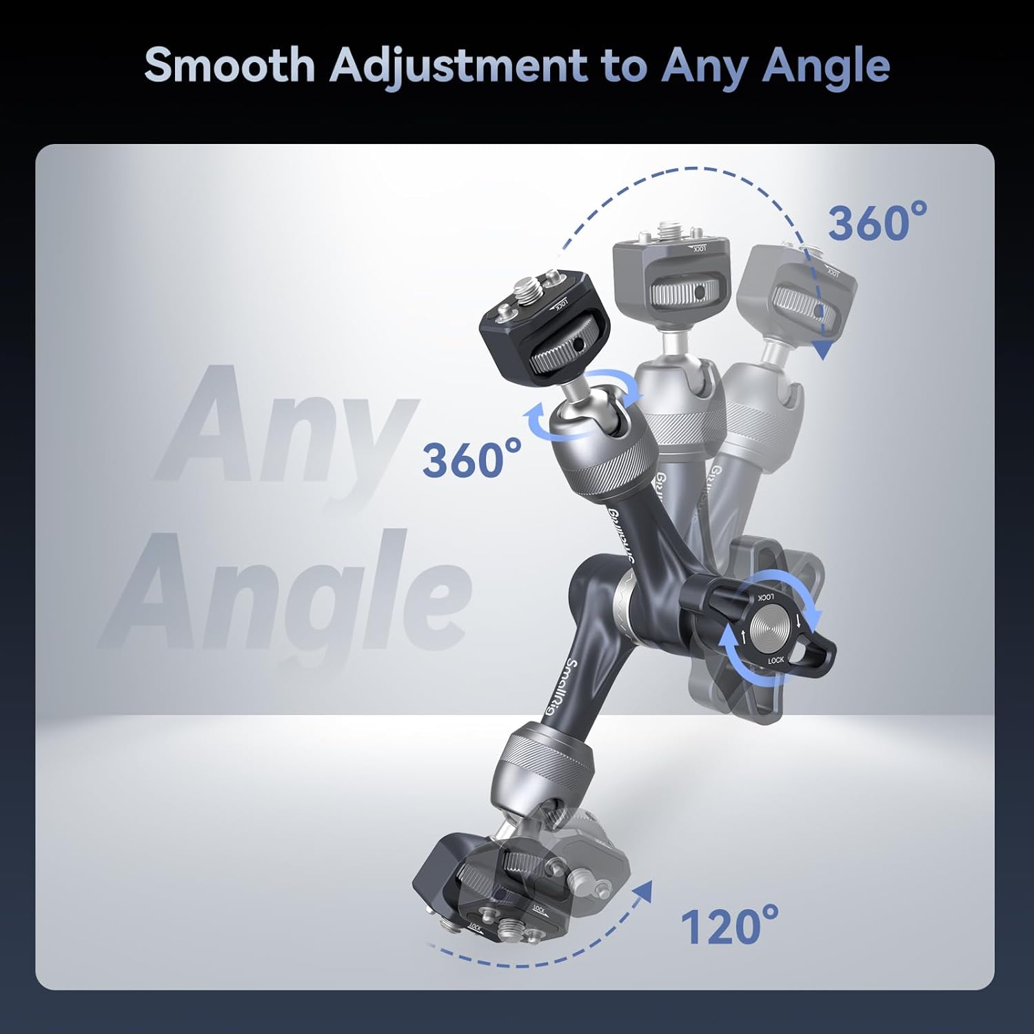 SMALLRIG 7" Rosette Magic Arm, Camera Monitor Mount, Articulating Arm with 1/4"-20 Screws and Anti-Twist Pins, Max Load Capacity 3.5kg Friction Arm, for Cameras, Monitors, LED Lights and Phones