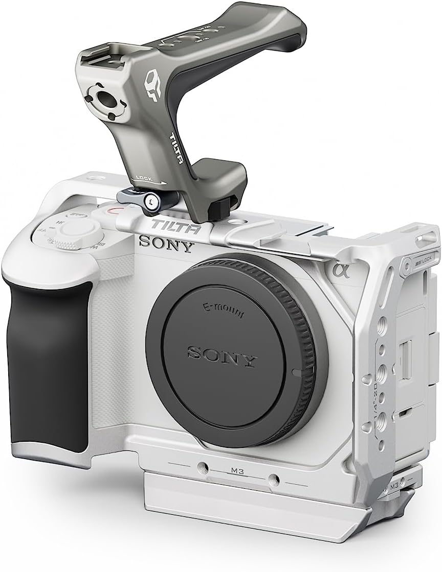 Tilta Full Camera Cage for ZV-E1 Lightweight Kit | Includes Full Cage, Top Handle, 1/4"-20" to NATO Adapter | Cold Shoe, NATO Rail, M3 and 1/4"-20 Threads Mounts | Silver