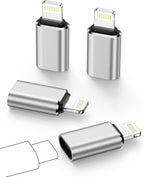 USB C to Lightning Adapter, 4 Pack Fast Charging Data Sync Lightning to USB Type C Cable Adapter for iPhone 14/13/12/11/X/XR Pro Series, iPad, AirPods and Anti-Lost Loop – Not for Audio/OTG