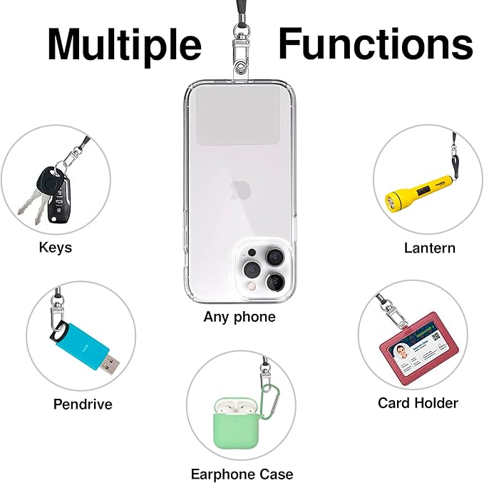 Cell Phone Lanyard [Bordeaux] - Comfortable Universal Smartphone Lanyard - Easy to Use Neck Phone Holder [Clear Patch] - Adjustable Length Phone Strap Crossbody - Fits All Mobile Phones