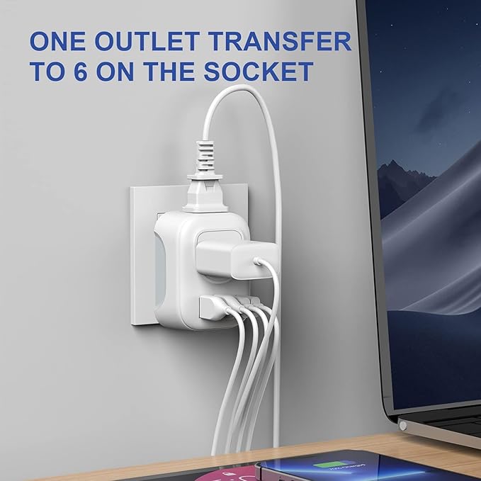 2 Pack European Travel Plug Adapter, VYLEE International Travel Adapter with 2 Outlets 4 USB Ports(2 USB C), 6 in 1 Type C Travel Essentials Charger for US to Most of Europe EU Italy Spain France