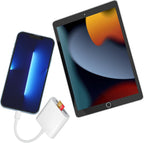 SD Card Reader for iPhone, Memory Card Reader with Dual Slot for SD/TF Card Plug and Play Trail Game Camera SD Card Viewer Lightning to MicroSD Card Camera Adapter for iPad No App Required