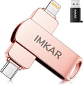 MFi Certified 512GB Flash Drive for iPhone iPad, IMKAR Memory Stick Storage for Photos Videos, Compatible with iPhone iPad Android and PC, Plug and Play No Application Required (Rose Gold)