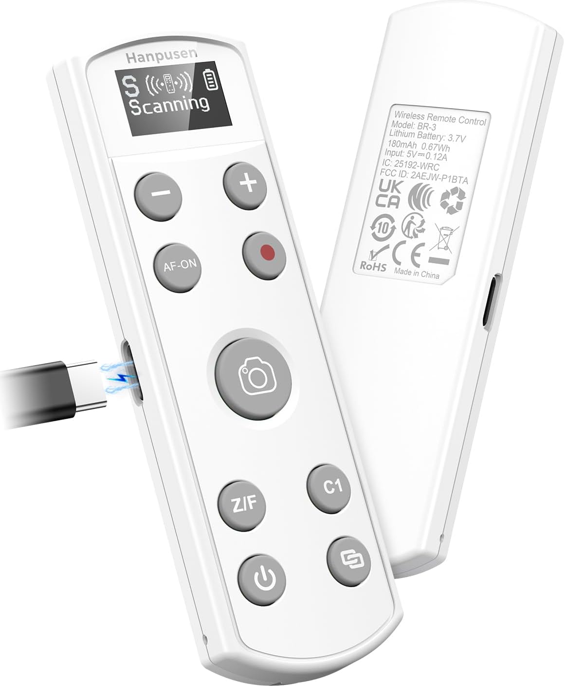 Hanpusen Rechargeable Camera Remote Control for Sony - Wireless Shutter Release with OLED Screen compatiable with ZV-1F,ZV-1II,ZV-1,ZV-E10II,ZV-E10,A6100,A6400,A6600,FX30,FX3;Replace Sony RMT-P1BT