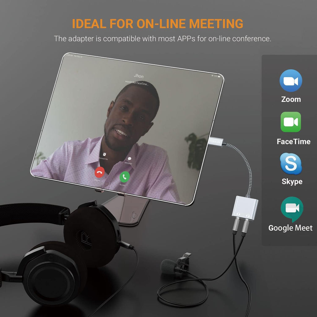 Cubilux USB C Dual Headphones Splitter, Type C to Double 3.5mm Audio Splitter, 2-Way Earphone Adapter for Android Phone, Tablet