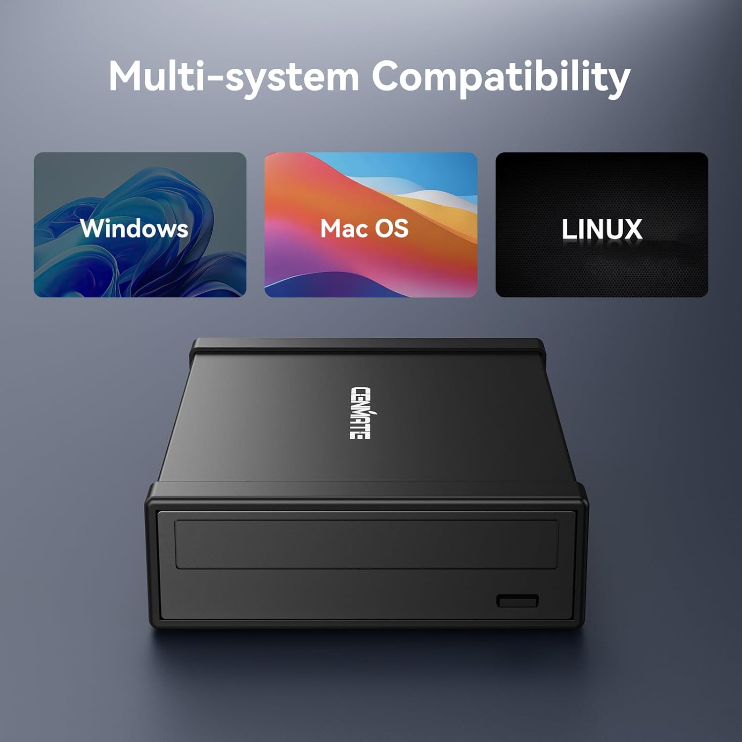 5.25" Blu-Ray/CD/DVD SATA Drive Enclosure with USB A/C 3.0, 5.25 Drive Enclosure, Optical Drive Enclosure with 3 USB-A Ports, Aluminum Alloy, Hot swappable(Optical Drive not Included)