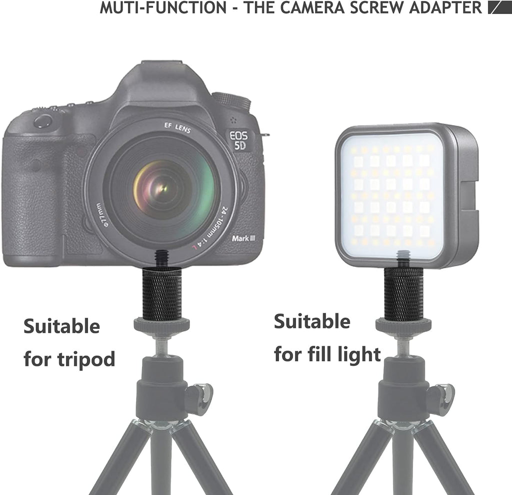 12 Pcs 1/4" & 3/8" Camera Screw Adapter Set - DSLR, GoPro, Flash & Light Stand Mounts