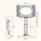 360° Rotating Tablet Stand - Adjustable iPad Tablet Holder for Desk, Foldable iPad Swivel Stand for Home & Office (Muted Gray)