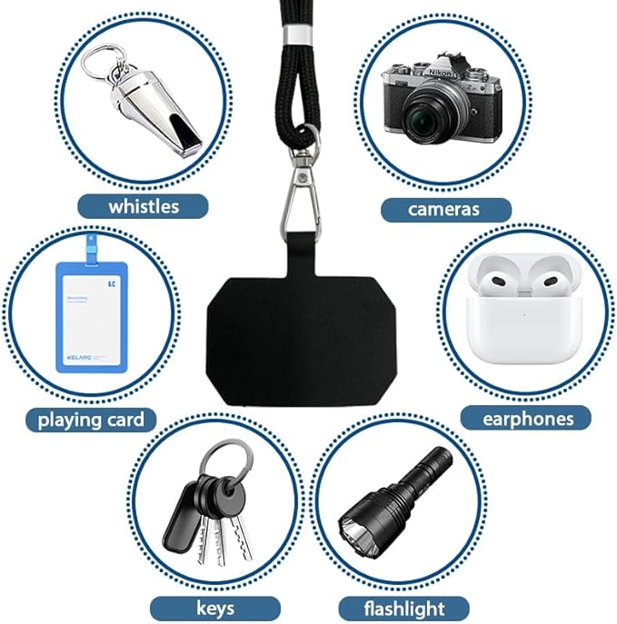 Cell Phone Lanyard, Universal Phone Strap,2x Adjustable Neck Strap,4x Pads Compatible with Most Smartphones