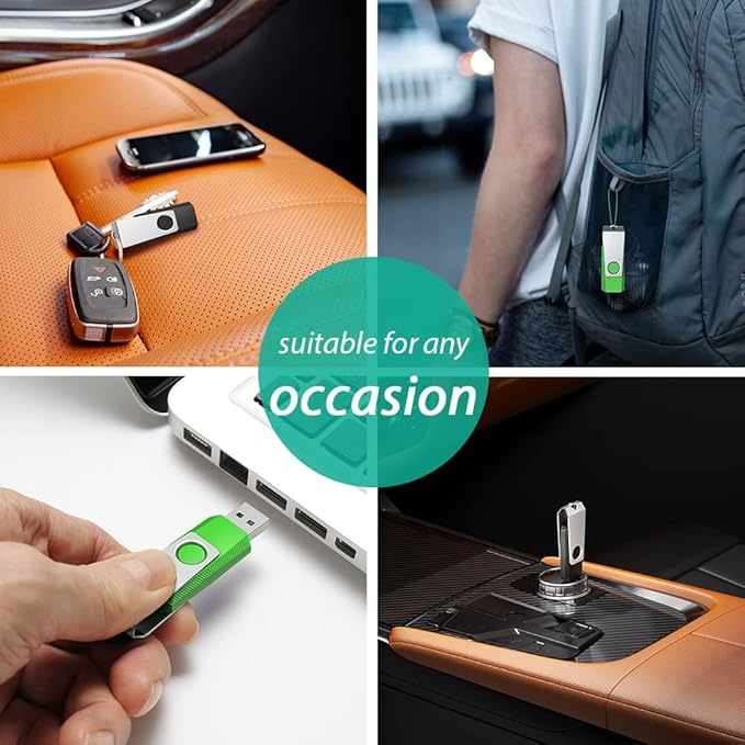 Aiibe 64GB Flash Drive 2 Pack 64GB USB Flash Drive Thumb Drive Zip Drive USB 2.0 Memory Stick USB Drive with Keychain (64G, 2 Colors: Black Green)