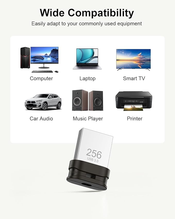 256GB USB 3.0 Flash Drive, Mini Thumb Drive Waterproof Memory Stick with Lanyard Hole Plug and Play Portable USB Stick Storage for Computer Laptop Smart TV, Black