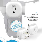 Ceptics US to UK Plug Adapter UK, Ireland Power Adapter Charger 4 Input - Ultra Compact - Light Weight - USA to Any Type G Countries Such as Hong Kong, England and More - 2 Pack (PT-7), White