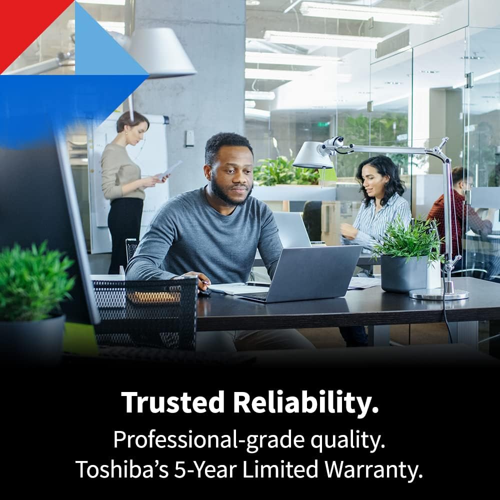 Toshiba N300 PRO 16TB Large-Sized Business NAS (up to 24 bays) 3.5-Inch Internal Hard Drive - Up to 300 TB/year Workload Rate CMR SATA 6 GB/s 7200 RPM 512 MB Cache - HDWG51GXZSTB