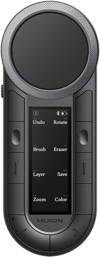 HUION Keydial Remote Bluetooth Programmable Keypad with Dual Dials 60 Customized Keys, OLED Display Macro Keypad Work with PC, Mac, Mobile, One-Hand Shortcut Keyboard for Drawing Tablet, Laptops