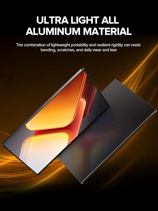 UPERFECT Portable Monitor 4K 16" | 1200 Nits Laptop Monitor | 3840 * 2400 UHD | 1MS FreeSync 2000:1 Contrast | USB-C & HDMI | VESA & Smart Case | Travel Screen for Computer, Mini PC, Game Consoles