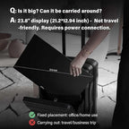 2K 180Hz Portable Gaming Monitor, 23.8" 2560x1440 QHD Fast IPS ∆E<2 100% sRGB Portable Monitor w/180° Adjustable Stand Type-C HDMI Eye Care External Second Screen for Laptop Phone PS4 PS5 Switch Xbox