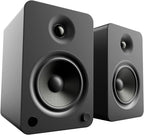 Kanto YU6 Powered Bookshelf Speakers with Bluetooth (Matte Black) with SP9 Desktop Stands (Black)
