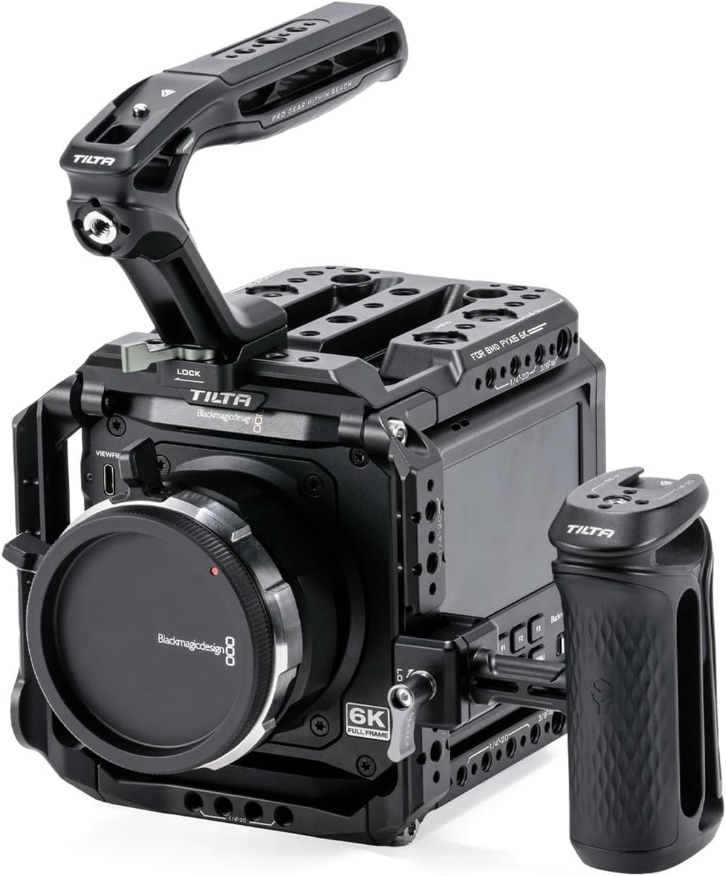 Tilta Camera Cage Base Kit Compatible with Blackmagic Pyxis 6K/ Pyxis 12K| Includes Full Cage, Top Handle, Side Handle, Side Plate, Bottom Plate & Mini Tool | ES-T21-A