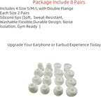 Replacement Ear Tips for Beats Urbeats2.0 Tour2.0 ibeats Beats x, Beats Flex Secure Fit for Powerbeats Pro Silicone Earbuds Washable Sweat-Resistant Noise Isolation 8 Pairs (White)