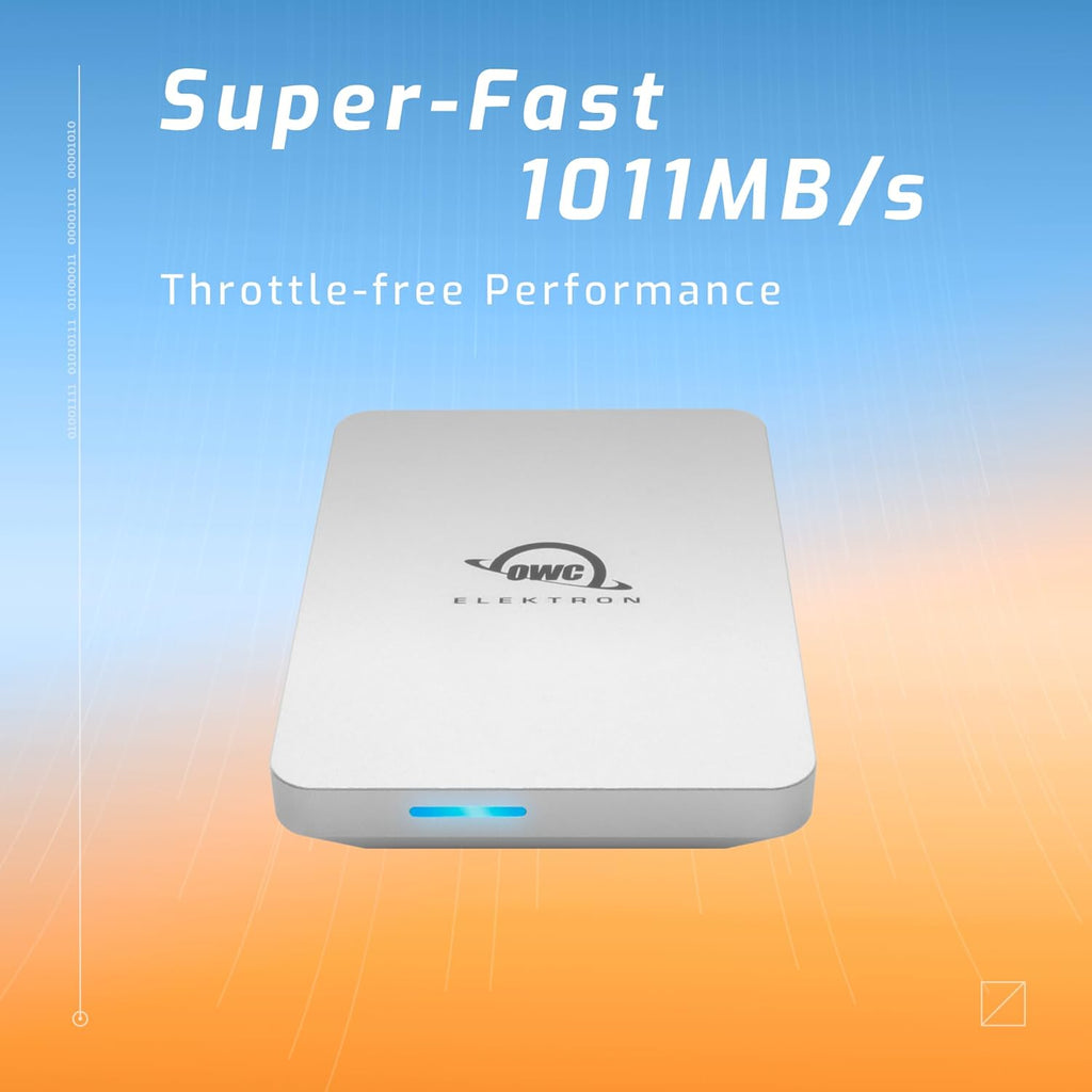 OWC Envoy Pro Elektron Portable SSD - 1TB External Solid State Drive USB 3.2 Gen 2 - USB-C SSD - Professional Grade Speed 10Gb/s Read and Write - Crushproof, Dustproof, and Waterproof